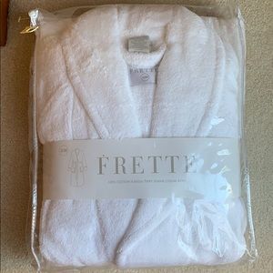 Frette 100% Cotton White Turkish Terry Shawl Robe